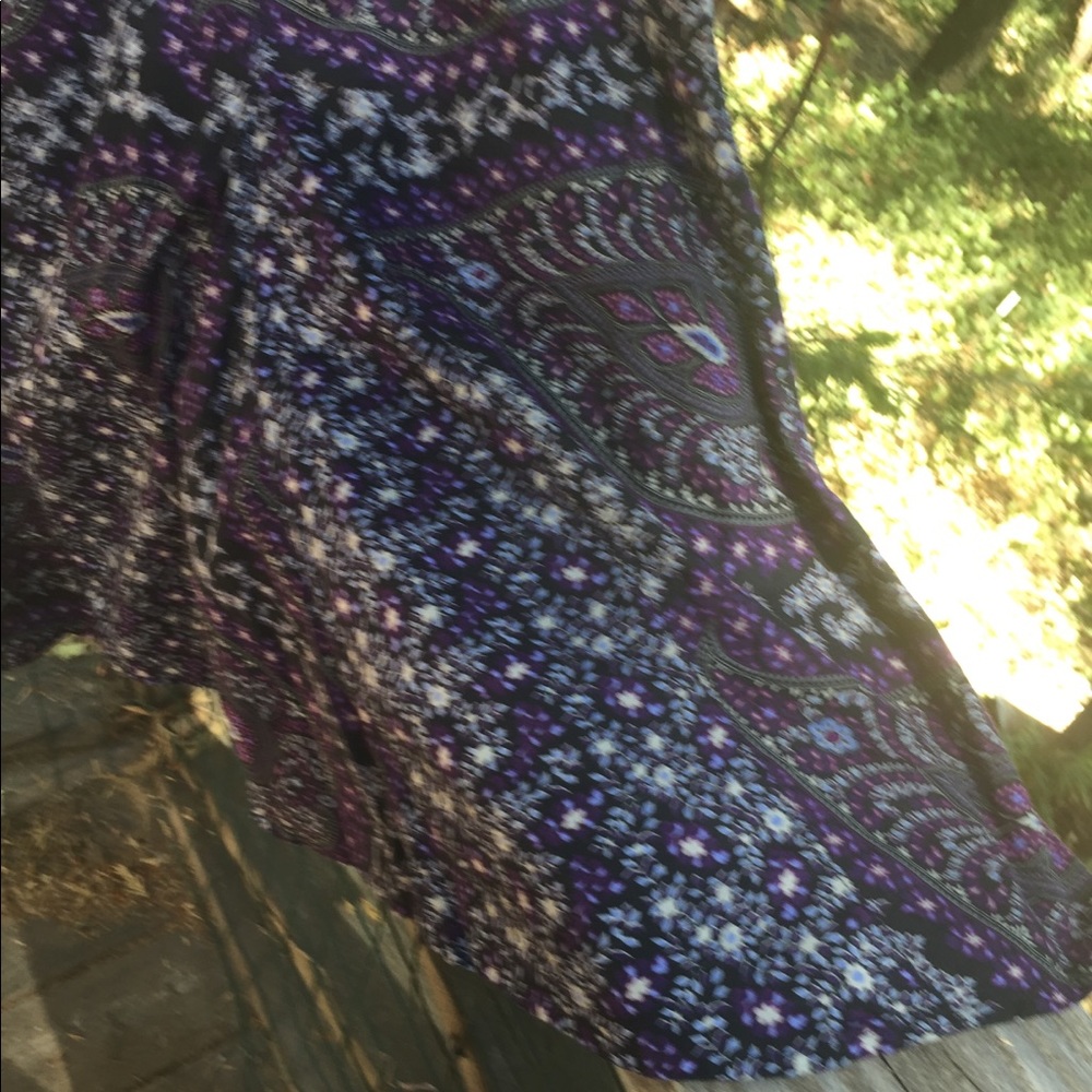 Charter Club A line cotton paisley purple print, free shipping,midi skirt HP24 - Picture 9 of 15